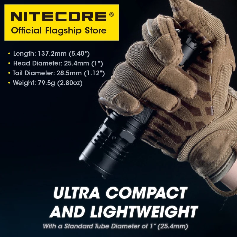 Nitecore-強力な充電式懐中電灯,4000ルーメン,戦術的なUSB懐中電灯,ワンボタン,5000MAh,nl150hpiバッテリー