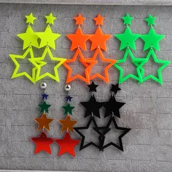 FishSheep Punk Acrylic Geometric Long Earrings for Women Neon Color Big Star Pendant Drop Earrings 2024 Fashion Party Jewelry