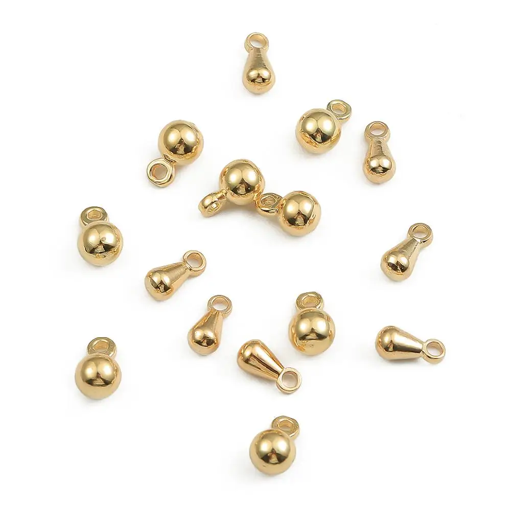 20pcs/lot Copper Plated 18K Gold Tail Chain Water Drop For DIY Extender Chain Pendant Jewelry Making Findings Accessories