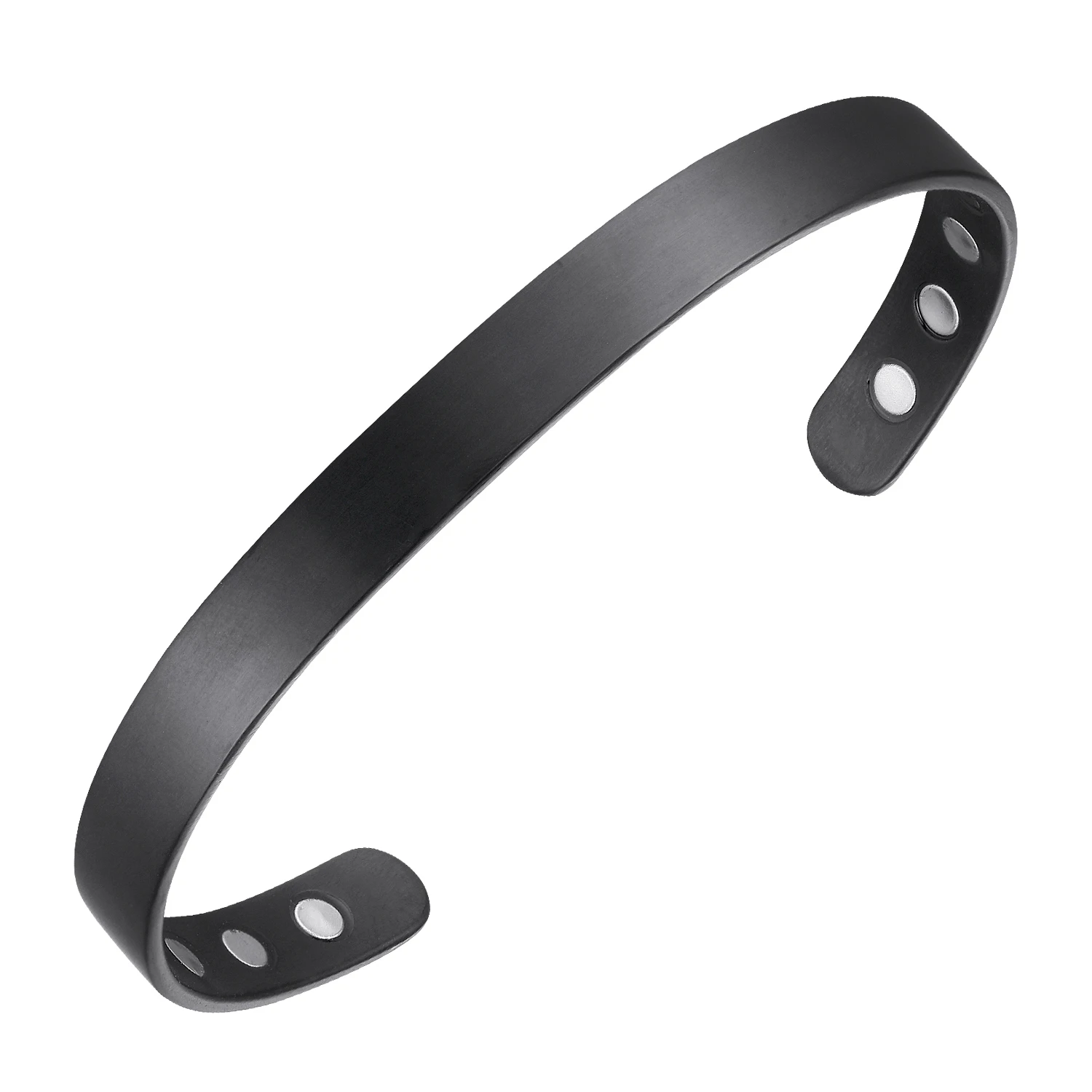 OKtrendy Magnetic Bracelet Black Plated Men Health Energy Magnet Bracelets 8mm Adjustable Cuff Titanium Bangles for Women