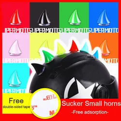 Auto Motorcycle Helmet Devil Horn Motocross Full Face Off Road Helmet Deco Sticker Sucker Cosplay Props Accessories Car Styling