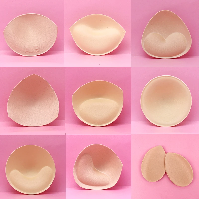 2pair Sponge Bra Pads Push Up Breast Enhancer Removeable Bra Padding Inserts Chest Cups Pads for Swimsuit Bikini Padding