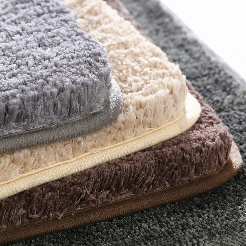 Extra Thicken Bathroom Bath Mat Microfiber Solid Color Toilet Rugs Large Size Floor Carpets for Lavatory Washroom Bathtub Side