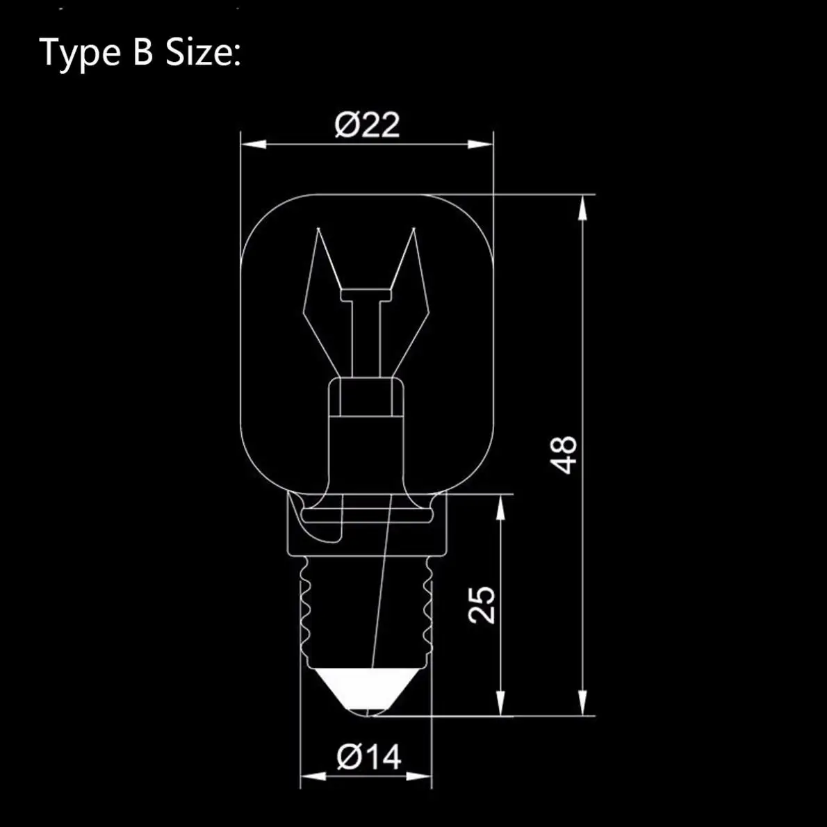 25W 220-240V Oven Bulb High Temperature Bulb E14 300 Degree Oven Toaster Steam Light Bulb Cooker Hold Lamp