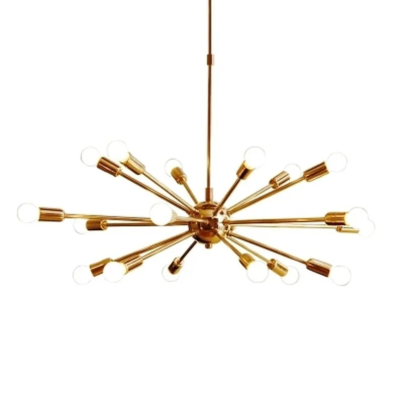 Sputnik lustre de bronze do vintage moderna luz pingente lâmpada pendurado luz sala estar casa deco jantar cozinha luminária