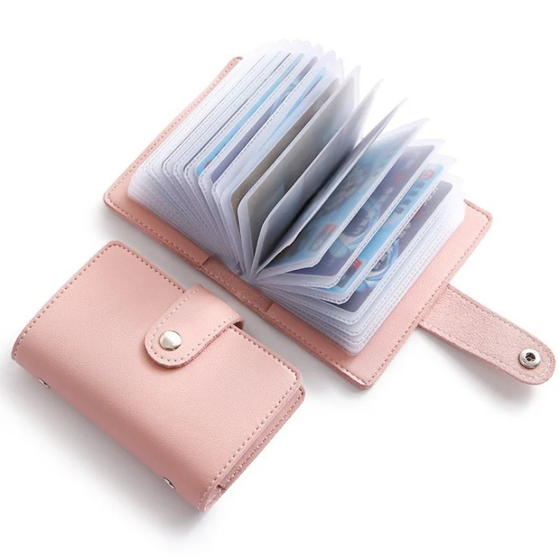 

New Small 26 Slots Women Business Card Holder Men PU Leather Credit Card Case ID Bag Wallet For Men Cardholder Driver's License