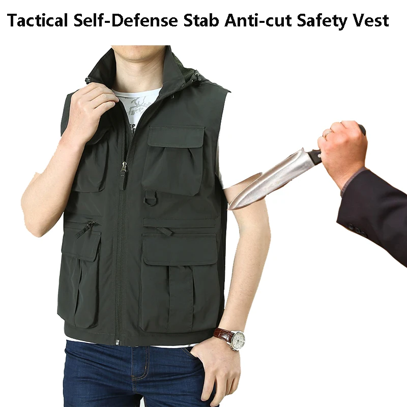 Chaleco Anticorte Self-Defense Stab-Proof Vest Cut Tactico Militar Knife Proof Cuello Anticorte-Invisible Flexible Clothing 4XL