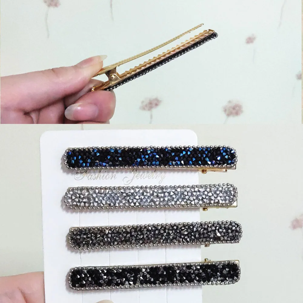 Shining Crystal Rhinestone Hair Clip Barrettes Geometric Hairpin Hairgrip Styling Tools Barrettes for Women Girls