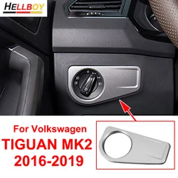 Car Styling Headlight Switch Adjust Button Tirm Stickers For VW Volkswagen Tiguan MK2 2018 2017 2016 2019 Interior Accessories