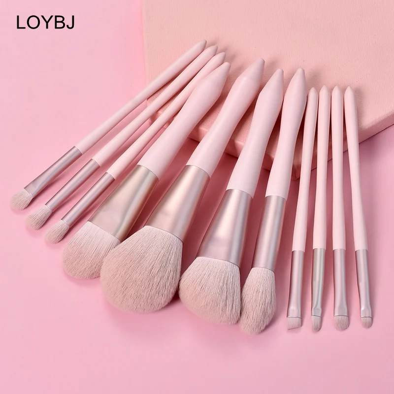 LOYBJ 11pcs Set di pennelli per trucco fondotinta in polvere cosmetica fard contorno correttore sopracciglio ombretto pennello per sfumare strumento per il trucco