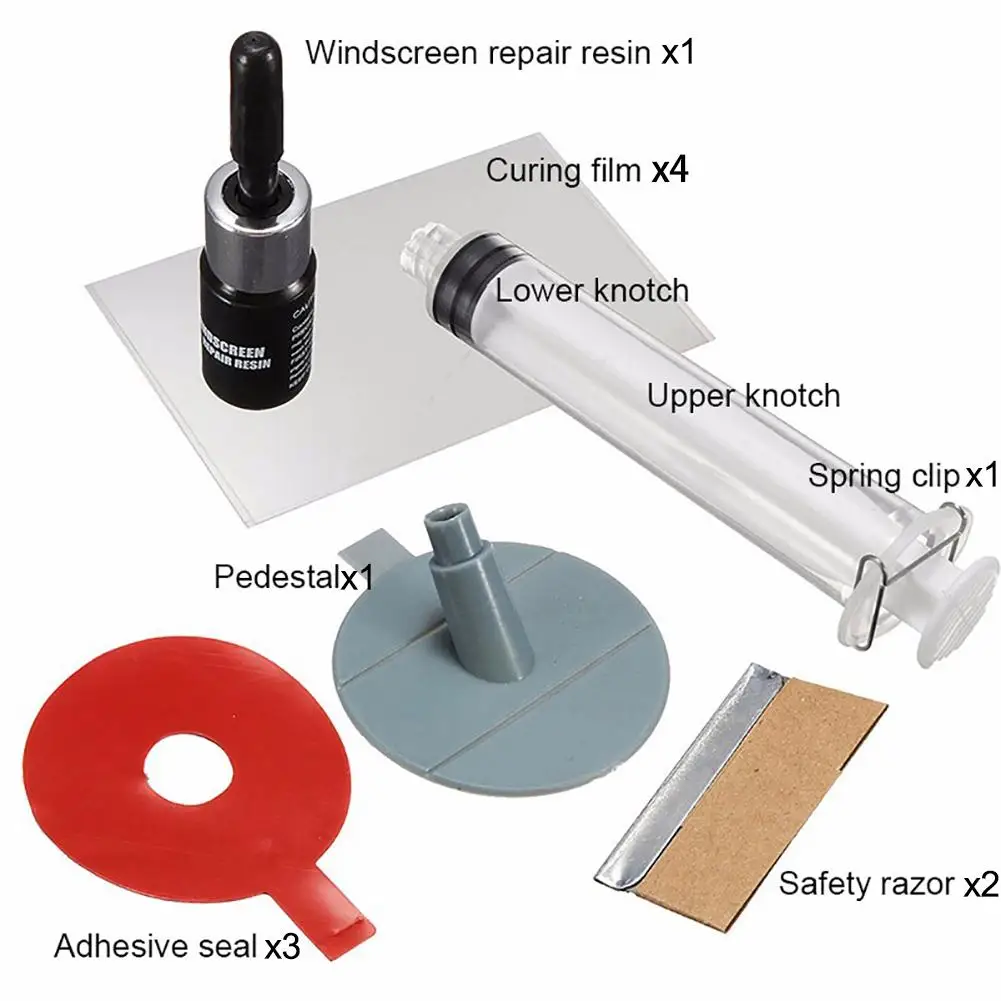 Kit di riparazione del parabrezza dell'auto strumenti Set di riparazione del parabrezza in vetro per Auto maniglia della porta adesivi decorativi protettivi strumenti di riparazione dell'auto