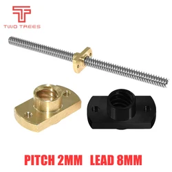 T8 Lead Screw Nut Pitch 2mm Lead 8mm Brass POM T8x8mm Flange Lead Screw Nut for CNC Parts Ender 3 CR10 3D Printer Accessories