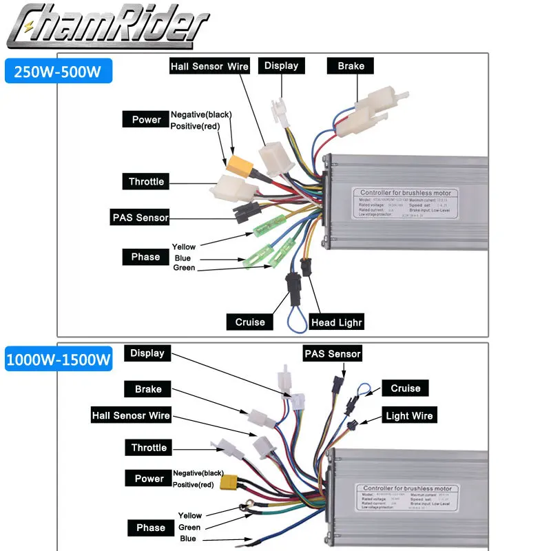 Ebike Controller 24V 36V 48V 250W 350W 500W 750W 1000W 1500W Brushless 6 9 12 18 Mosfet KT Controller Electric bike Accessorice