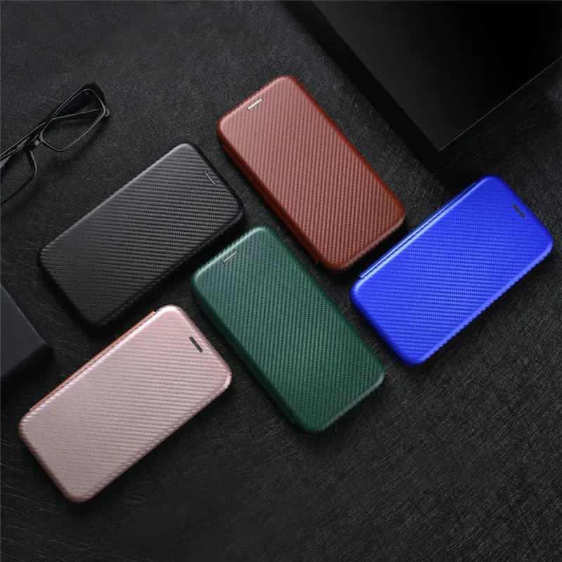 For TCL 20 SE 20B 20Y 10L 30 Case Carbon Fiber Flip Leather Case For TCL 10 SE PRO Book Full Cover TCL30 SE 20L 20L+ Phone Bags