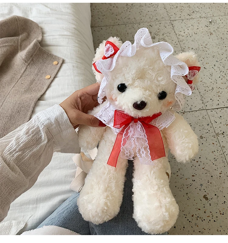 Ragdoll – petit sac Lolita pour femmes, mignon, poupée ours en peluche, sacoche à nœud papillon, princesse Kawaii, uniforme JK pour filles