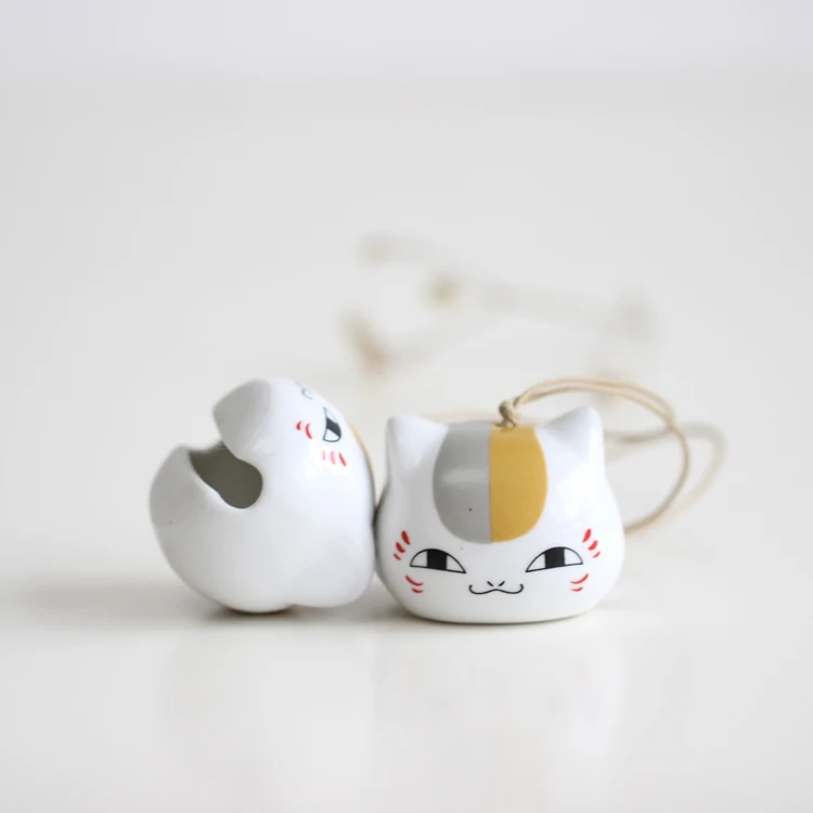 Cute Anime Handmade Ceramic Cat Teacher Muyu Bell Bag Pendant Fashion Popular Student Couple Gift 0a1#2566