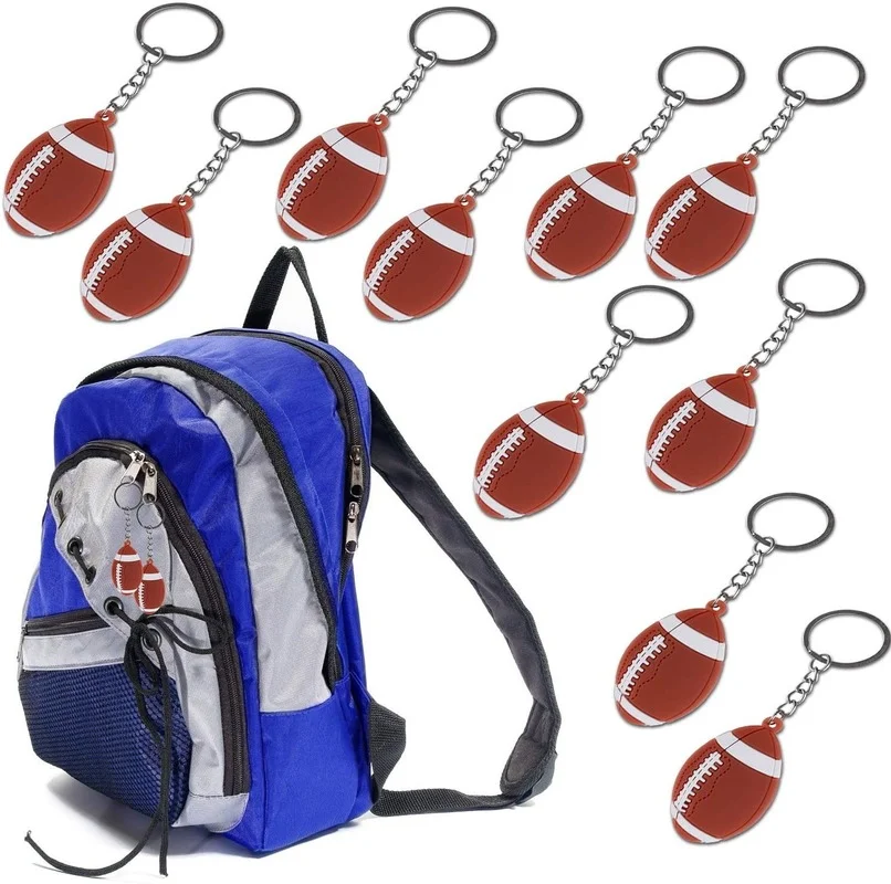 41pcs Football Party Favors Sports Team Birthday Party Pinata Filler Rugby Keychain Stickers Wedding Christmas Gifts Guests