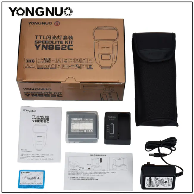 YONGNUO YN862C Speedlite Flash with 1800mAh lithium Battery supports high-speed sync TTL for Canon 5D mark III IV 80D 70D EOS R