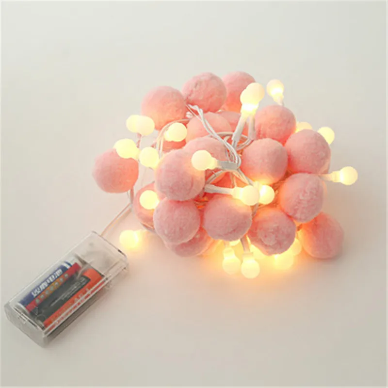 Guirlande lumineuse en boule de coton à LED, guirlande de lumières féeriques pour noël, vacances en plein air, fête de mariage, lit de bébé, chaîne de lampe, décoration