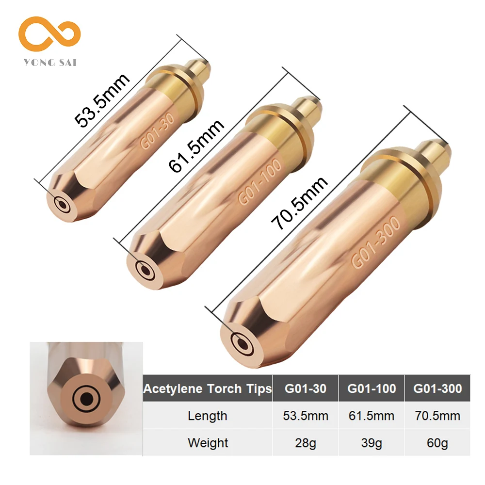 5 Pieces/lot Welding Tips Welding Nozzles for G01-30 G01-100 300 Acetylene Oxygen Cutting Welding Oxy-acetylene Oxy-propane
