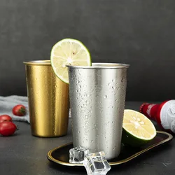 Nordic Ins SUS304 Single Layer Cup Metal Durable Stainless Steel Beer Mug Gold Plated Milk Cup Cocktail Glass Toothbrush Cup