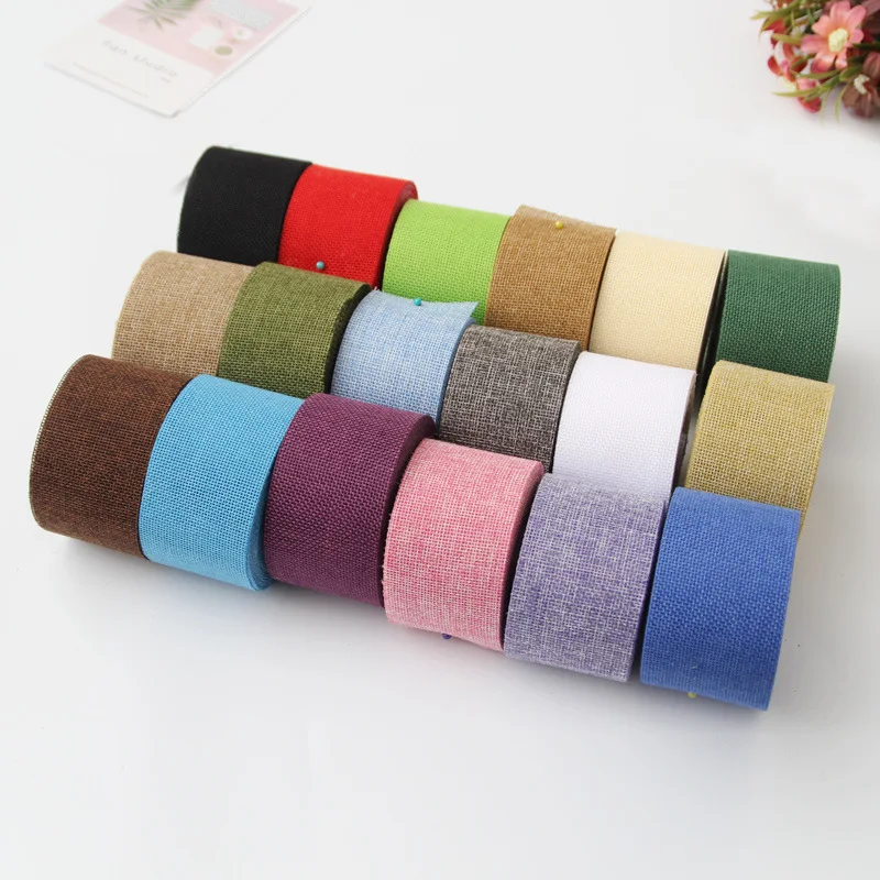 10M DIY Rustic Jute Ribbon Colorful Woven Linen Ribbon Burlap Crafts Vintage Rustic Wedding Ribbon Gift Warrping Christmas Decor