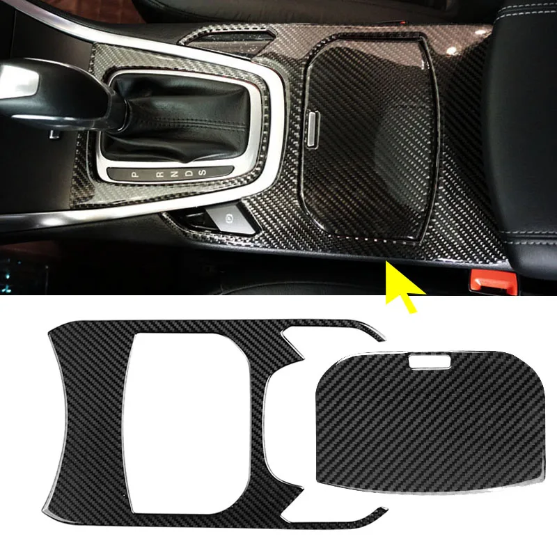 2pcs for Ford Edge 2015-2017 Carbon Fiber Interior Water Cup Holder Shield Decorative Trim Car Styling Accessories