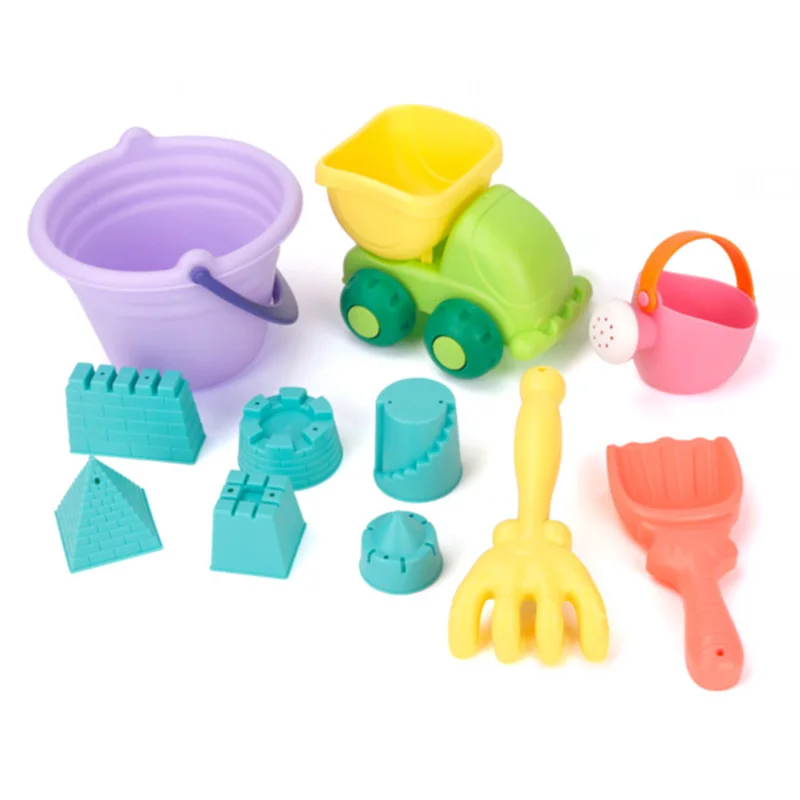 Soft Glue Beach Tools Set Sand Playing Toys For Kids Fun Water Beach Seaside Tools Child Sandglass Shovel Tool Gifts