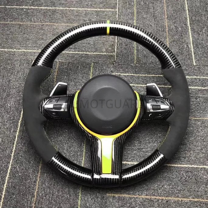 Alcantara Racing Carbon Fiber Steering Wheel For For BMW F20 F22,F23 & F45 F30 X5 X6 F33,F36 F87 M2