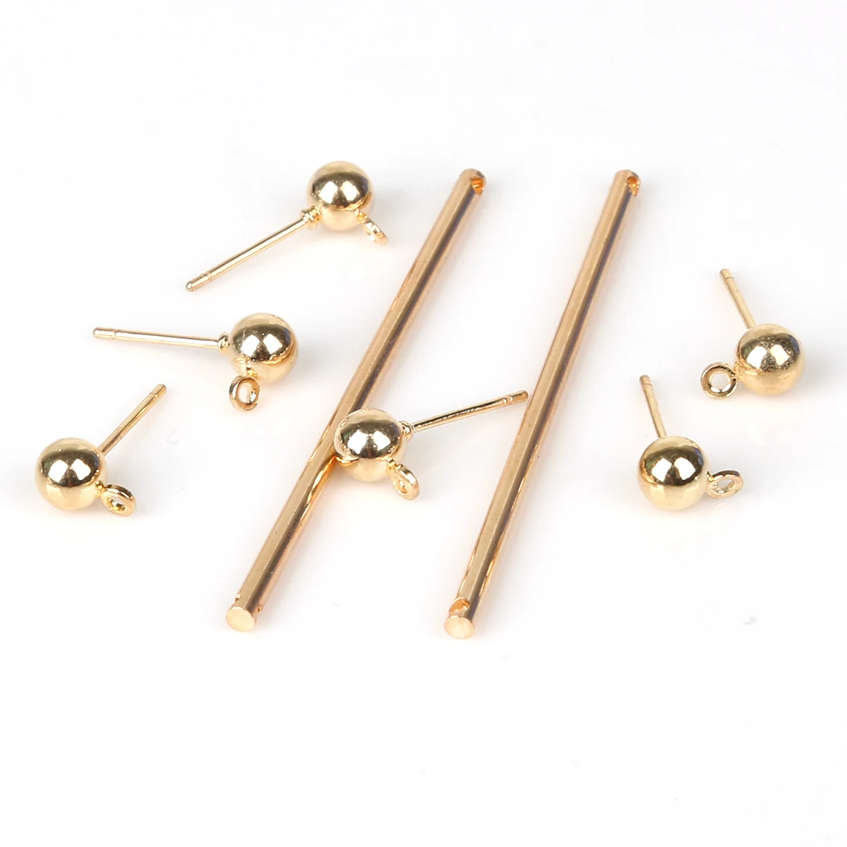 DIY Earrings Necklace Jewelry Making Metal Accessories Ear Hooks/ Double Hole Hanging Rods/Hanging Ear Studs/Split Ring/Pendant