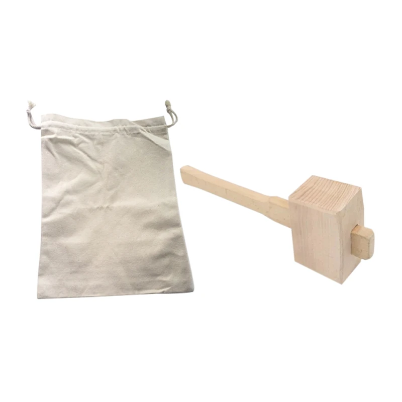 

Lewis Bag and Ice Mallet,Bartender Kit Ice Crusher, Beach Wood Hammer Set for Ice Crushing,Bar Tools for Home Bartenders