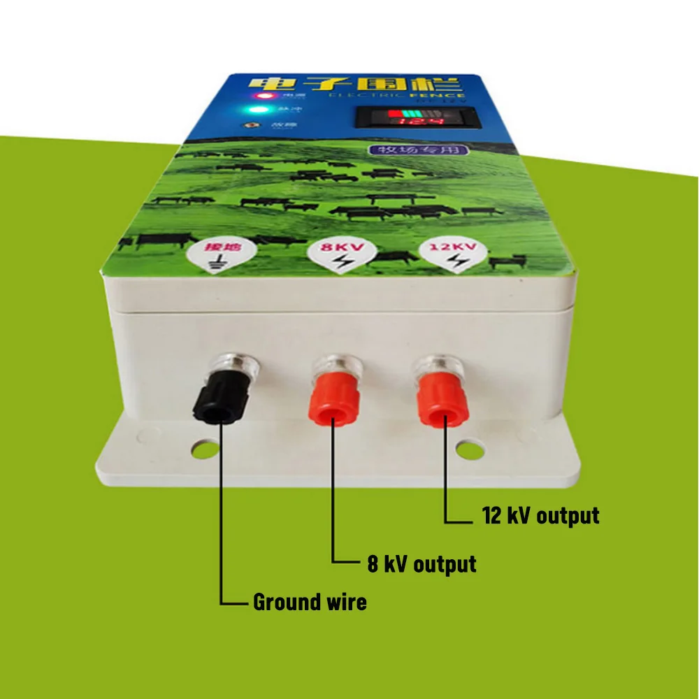 Imagem -02 - Electric Fence Energizer For Animals Fence Controlador de Pulso de Alta Tensão Ferramentas de Isolamento de Avicultura Carregador