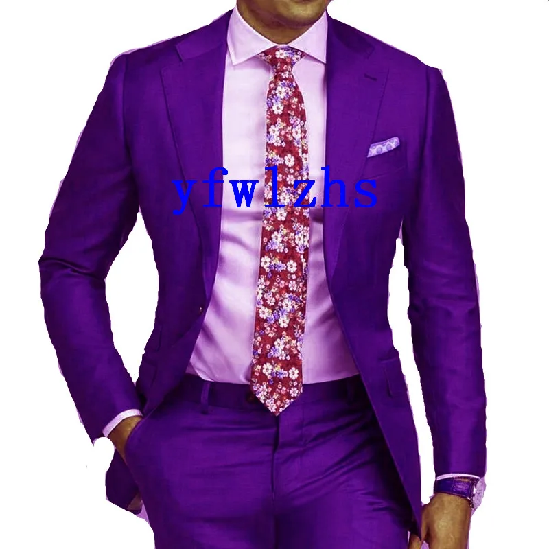 

Handsome Groomsmen Notch Lapel Groom Tuxedos Wedding Dress Men Suits Blazer Prom Dinner (Jacket+Pants+Tie) K265