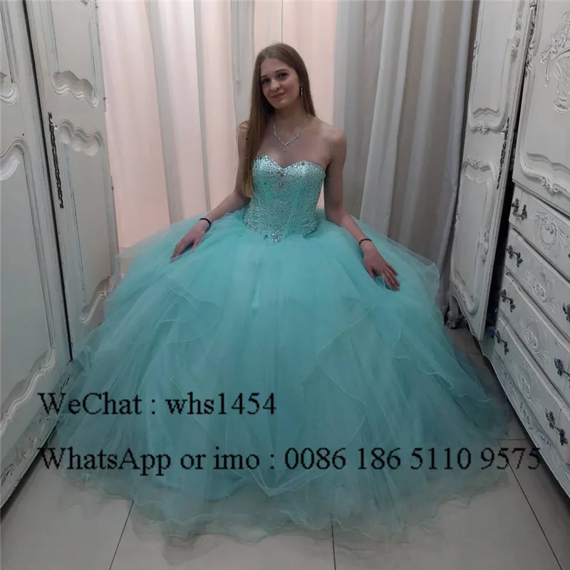 Mbcullyd Sweetheart Ball Gown Quinceanera Dress 2023 Puffy Tulle Sweet 16 Prom Dress Ruffled Beading Crystal Vestidos De 15 Anos