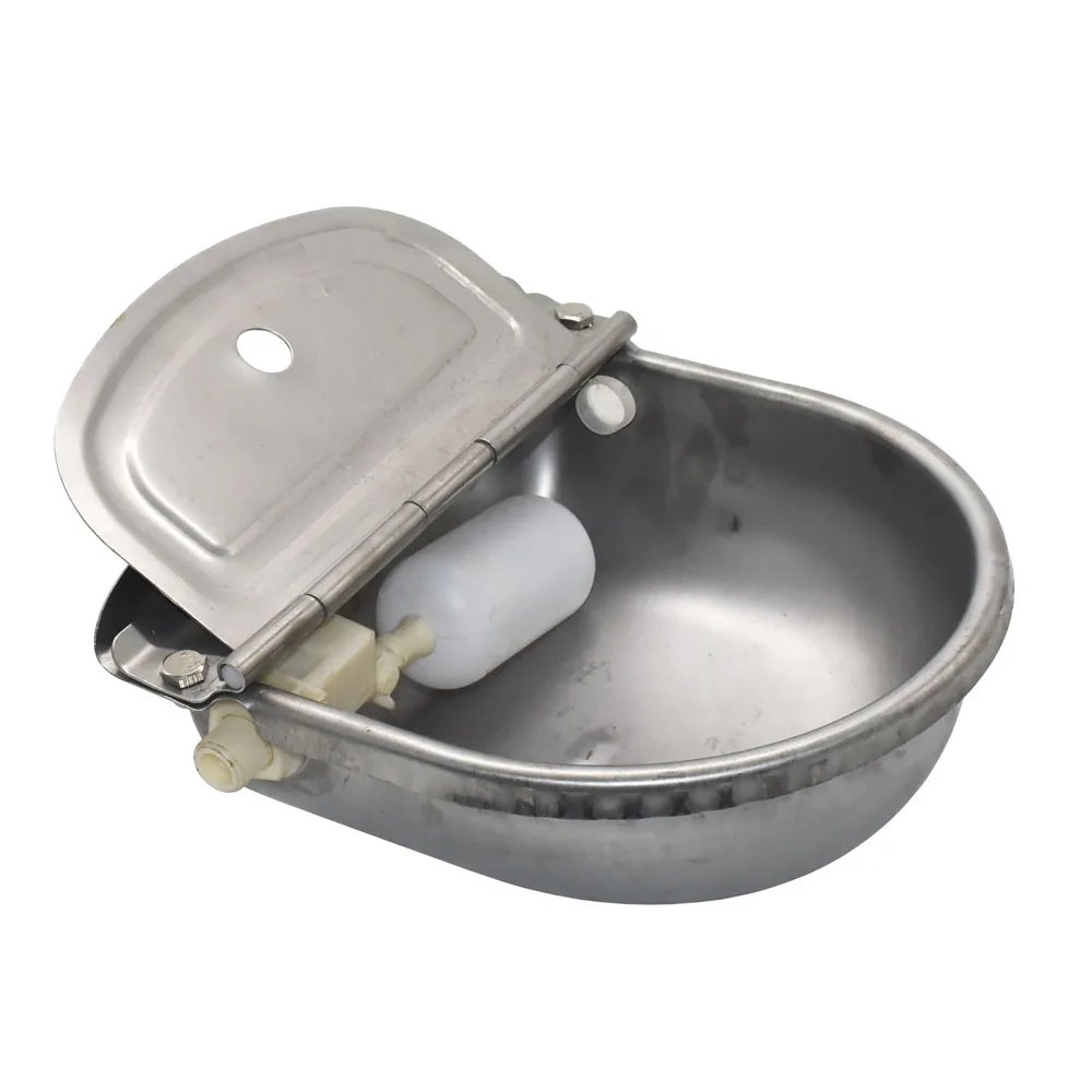 

304 Stainless Steel With Drain Hole Drink Automatic Float Farming Trough Horse Cow Water Bowl Supplies Sheep Dog Pet Goat Cattle