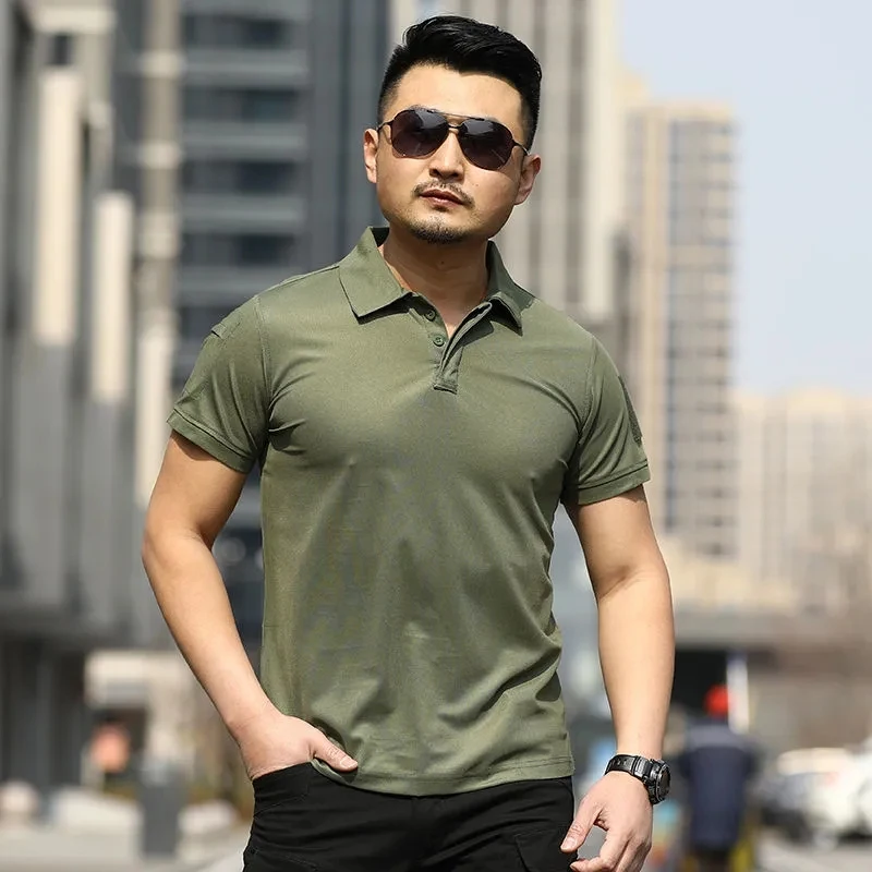 Mege Brand Tactical Shirt Short SleeveMen\'s  Polo T shirt Outdoor Fast Dry Breathable Shirt Military Army Combat Clothing