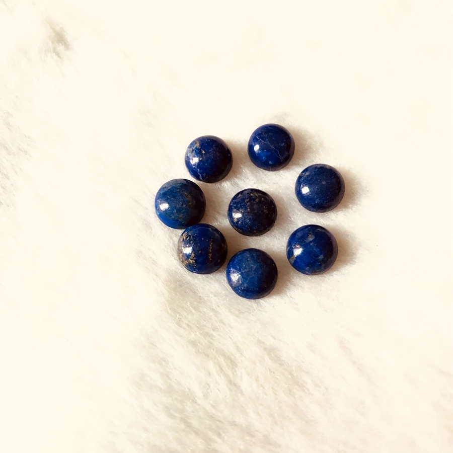 Natural Lapis Lazuli Bead Cabochon Wholesale 2pcs/pack round Gem Stone Loose 8mm 10mm 12mm Ring Face