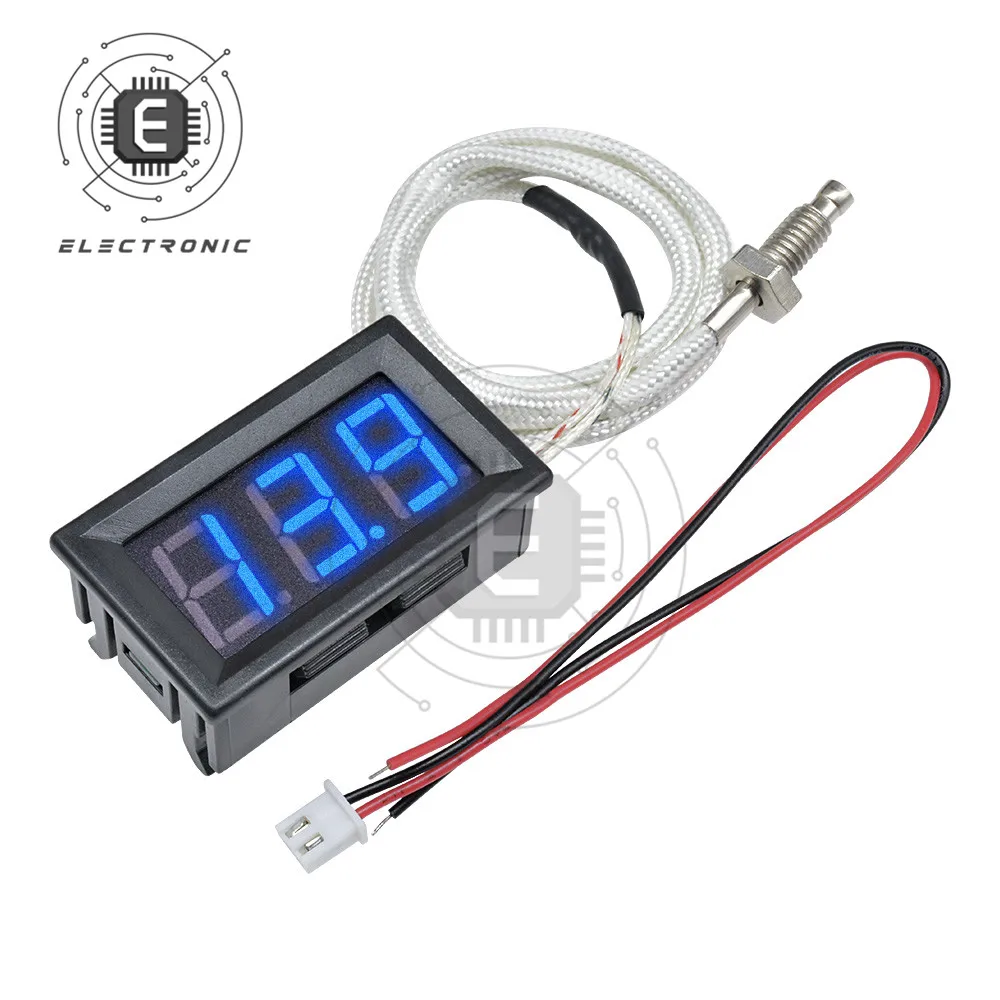 XH-B310 LED Digital Thermometer 12V Thermometer K Type M6 Thermocouple  Temperature Tester