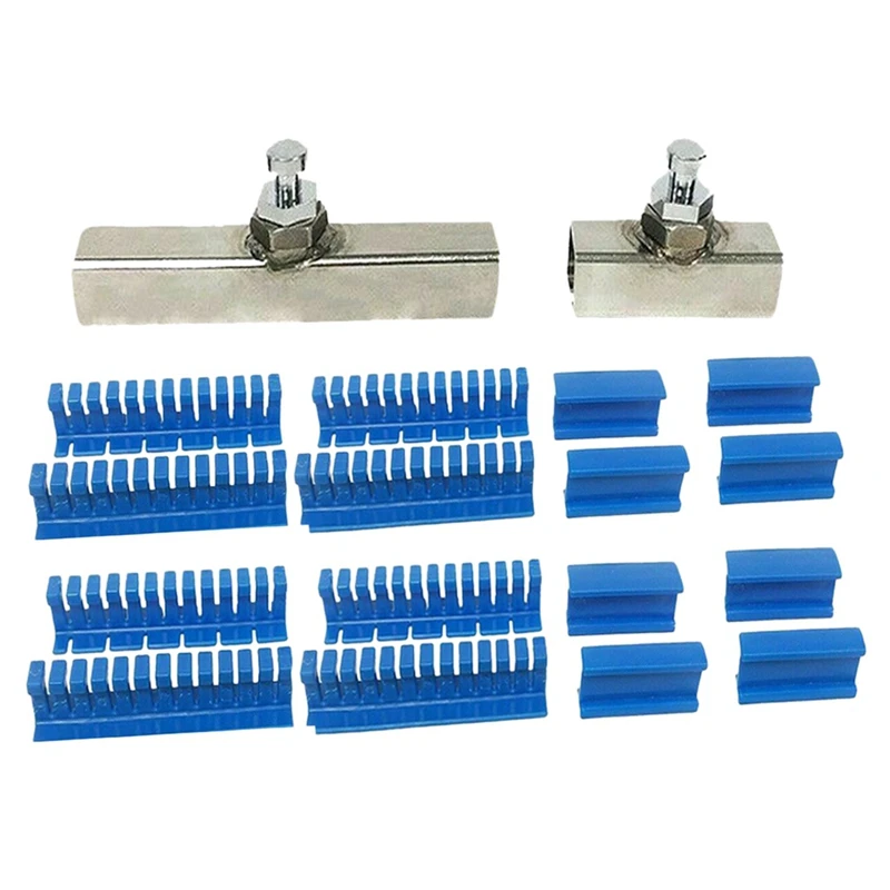 18X Paintless Dent Removal Puller Tabs Teeth Tools Kit with Glue Sticks for Big Dent Repair of Car Body Hail Damage Blue