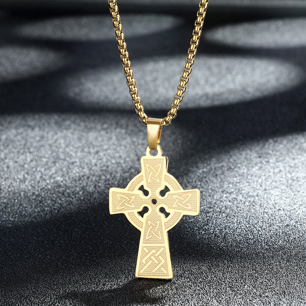 Kinitial Fashion Armenian Cross Knot Necklace Talisman Solar Celtics Armenian Druid Amulet Pendants Necklaces Choker Jewelry