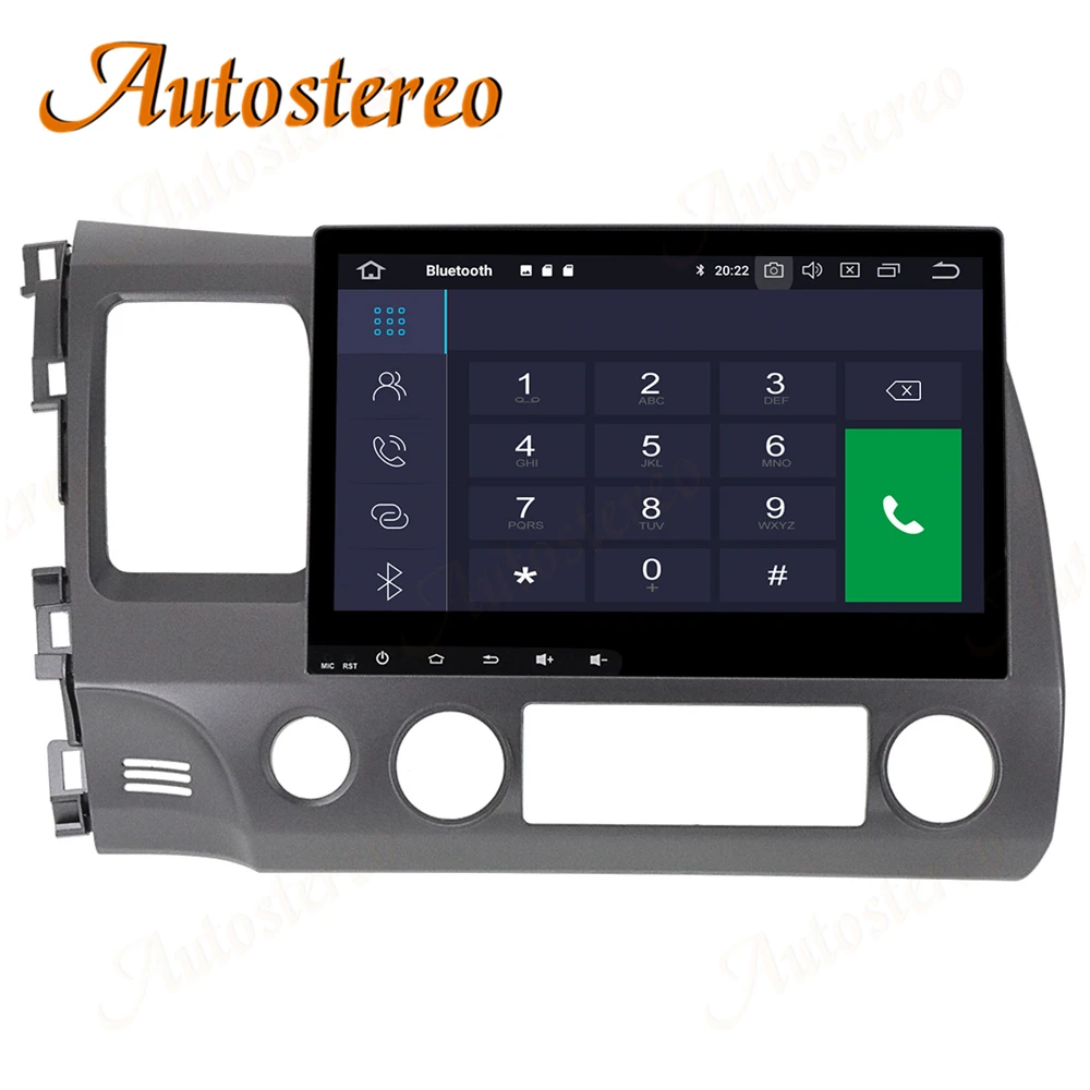 Autoradio Android 13, 4 Go/64 Go, navigation GPS, stéréo, lecteur de limitation, enregistreur cassette ISP, pour voiture Honda Civic (2007-2011)