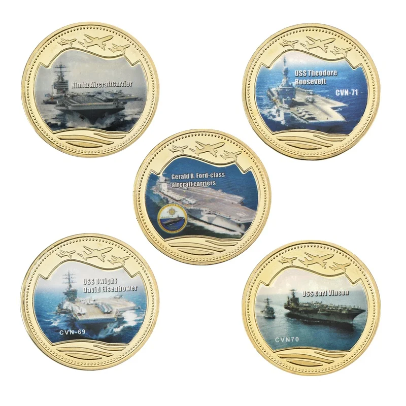 Full Set World War II Gold/silver Plated Commemorative Coins Set Army Challenge Coin Military Souvenir Gifts for Veteran for Man