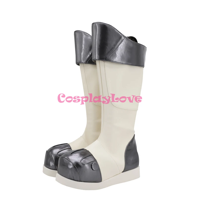 Starfox Fox McCloud Gray White Cosplay Shoes Cosplay Long Boots Leather Custom Made For Party Christmas Halloween