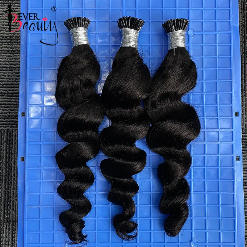 

Loose Wave I Tip Hair Extensions Microlink Human Hair Extensions For Black Women Brazilian Virgin Bulk Hair Bundles Ever Beauty