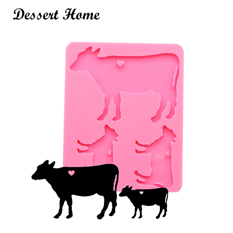 DY0104 epoxy resin molds Cow family mold for keychain pendant Jewelry Makeing silicon molds for resin diy