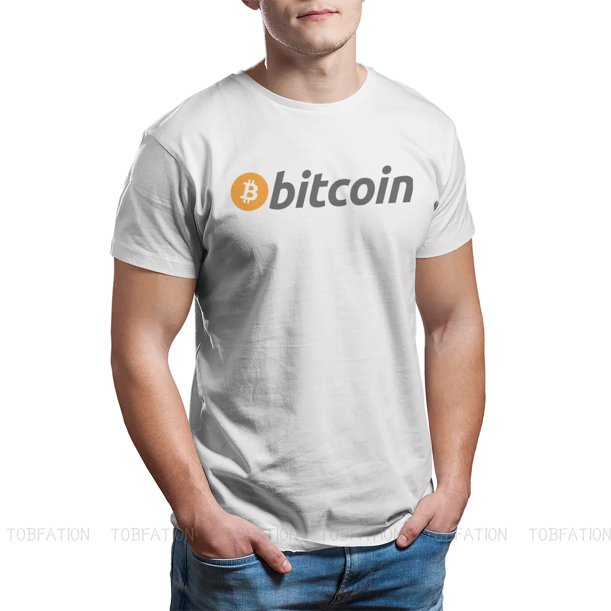 Bitcoin Sign Art Satoshi Nakamoto 2021 Classic Tshirt Crewneck Tops Big Size T Shirt Tees Pure Cotton Short Sleeve