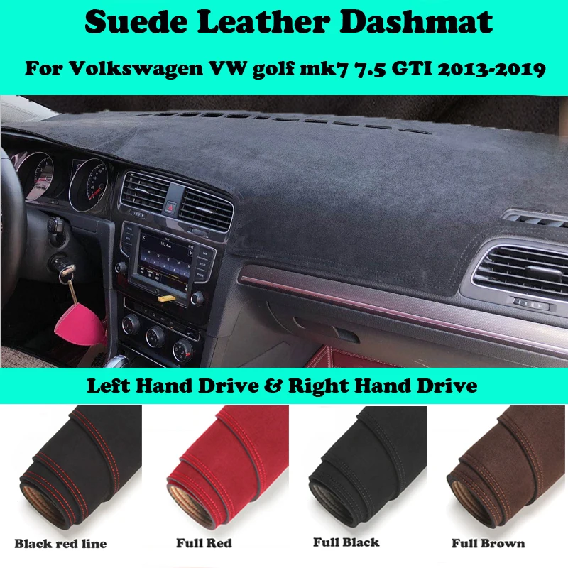 For Volkswagen VW golf mk7 7.5 GTI R 2013-2019 Suede Leather Dashmat Dashboard Cover Pad Dash Mat Car-Styling Carpet Accessories