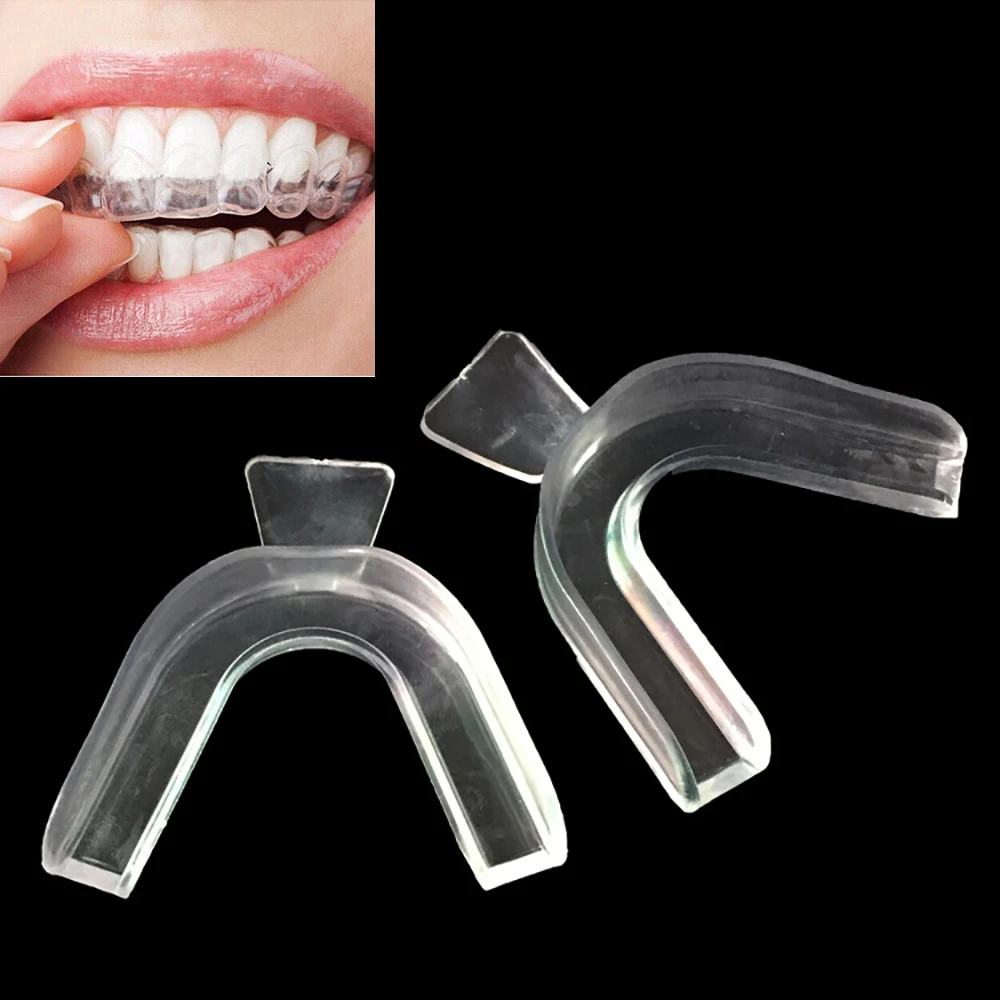 10pcs Silicone Teeth Whitening Tray Mouth Guard for Teeth Clenching Grinding Dental Oral Care White Tooth Whitener Gel Partner