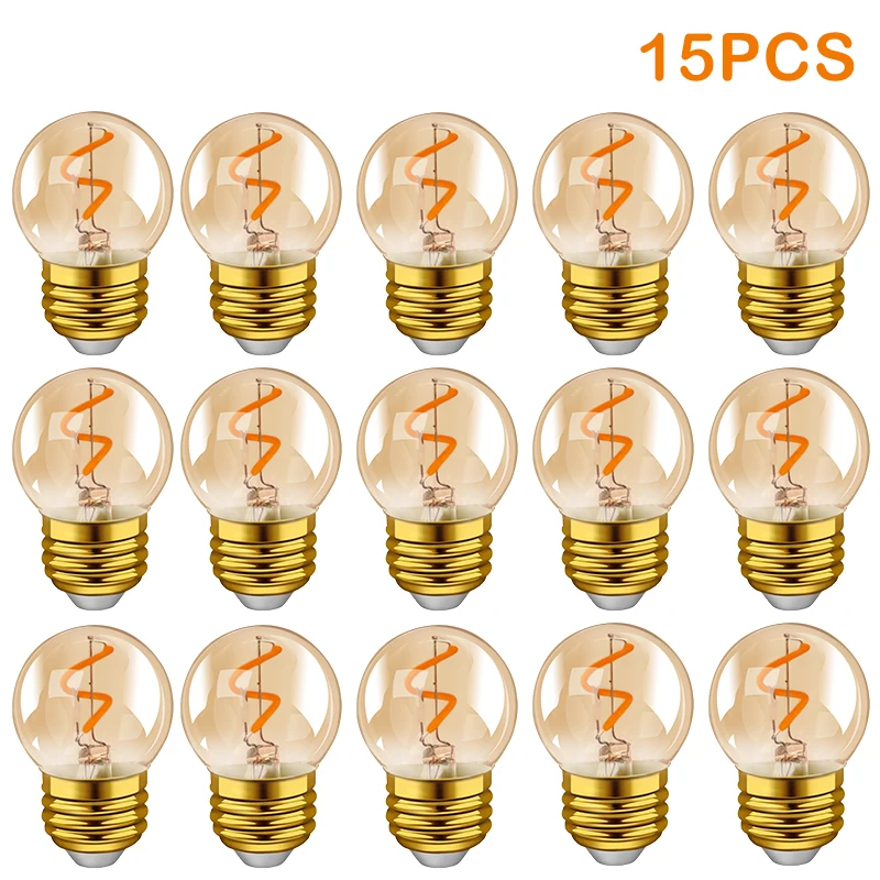 G40 Gouden LED-spiraalvormige gloeilamp 1W (equivalent 10W) Energiebesparende LED-lamp Amber glas E27 220V 2200K Dimbare LED-lamp - afbeelding 1