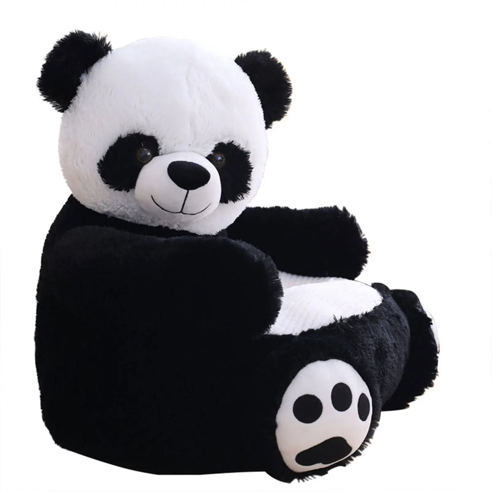 เด็ก Panda Bear เก้าอี้กำมะหยี่ Comfy สัตว์โซฟาพนักพิงอาร์มแชร์คุณสมบัติผ้านุ่มและ Calm สีพาเลท